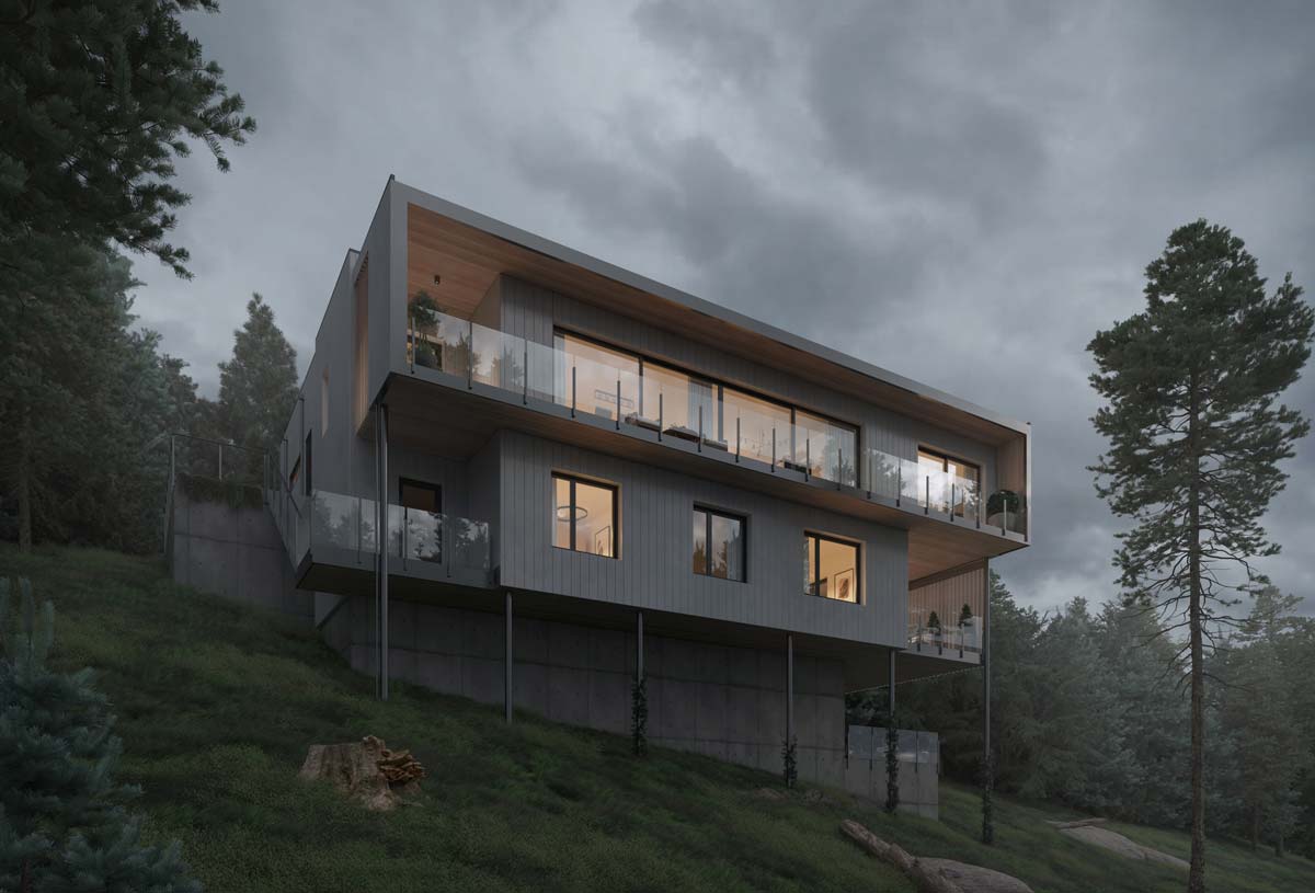 Peachland Modern Hillside Home Concept
